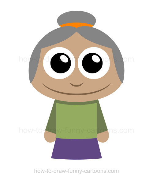 grandmother clipart easy drawing