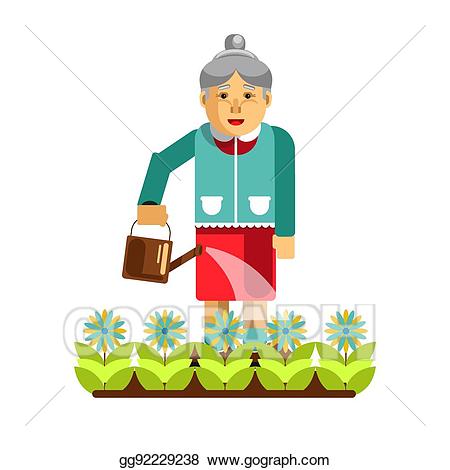 grandmother clipart gardening