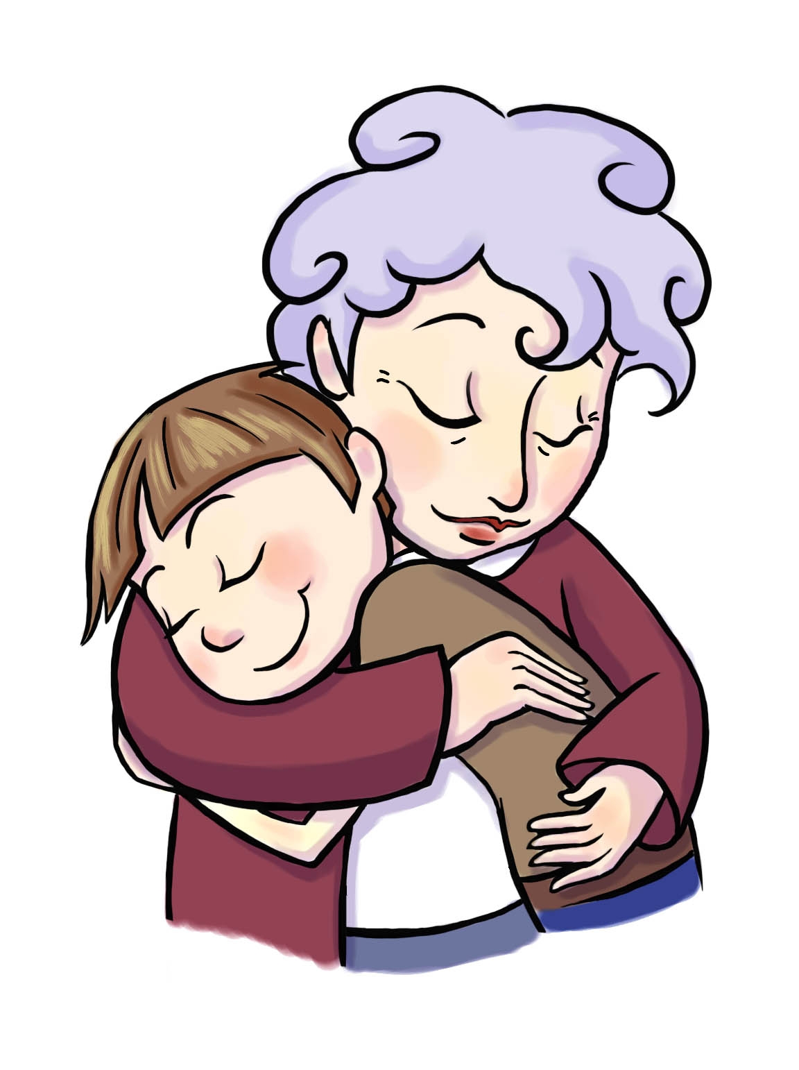grandmother clipart hug. 
