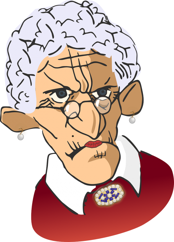 Cartoon flyer online . Grandmother clipart old lady