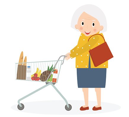 grandmother clipart shopping