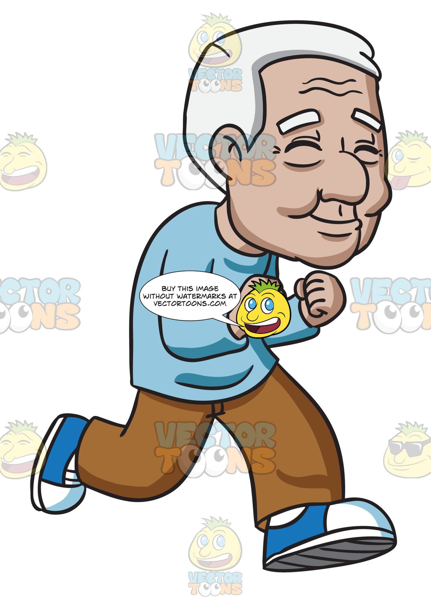 Grandpa clipart bold person. A joyful enjoying his