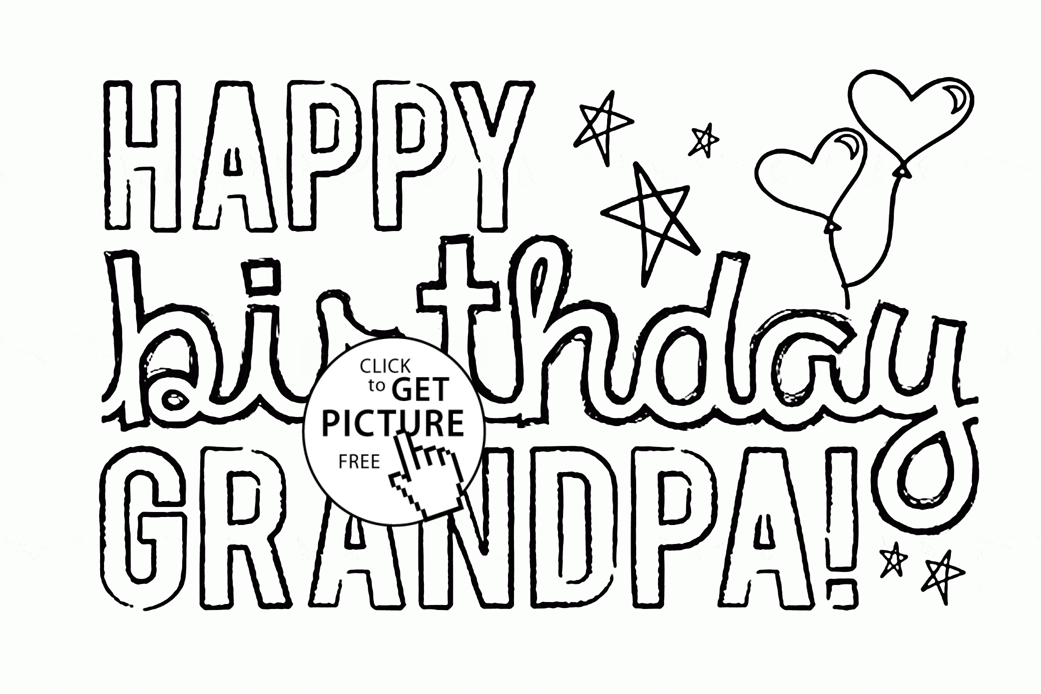 Free Printable Coloring Birthday Cards For Grandpa