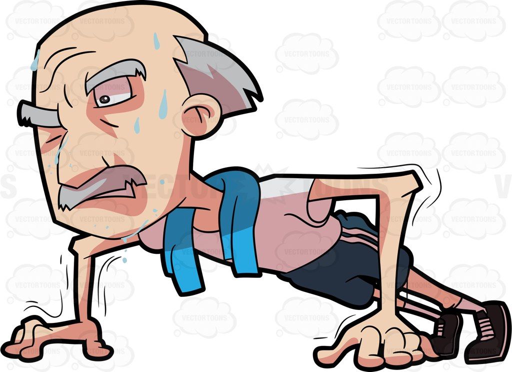 Cartoon a trying hard. Grandpa clipart quality work