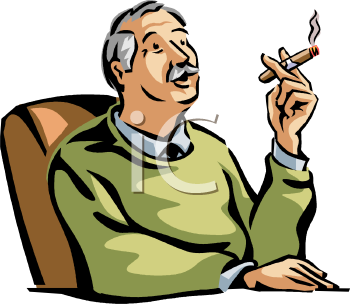 Clip art of someone. Grandpa clipart smoking