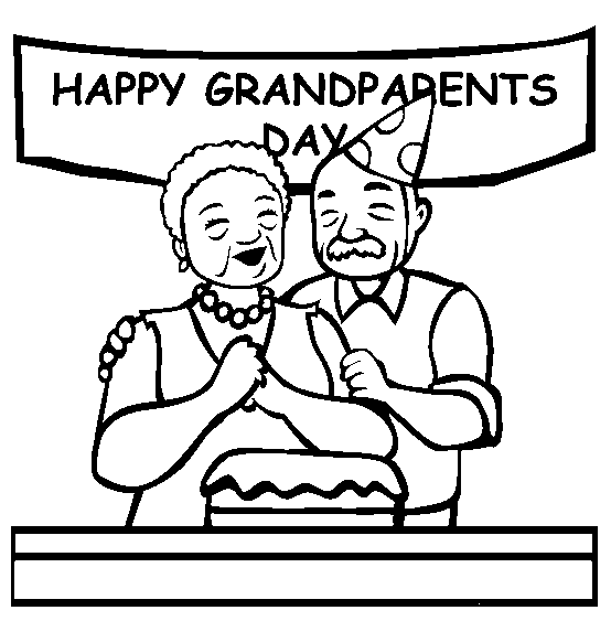 grandparent clipart black and white