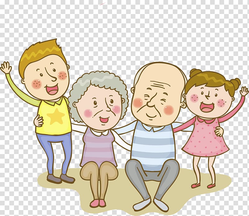 Grandparent clipart illustration. Old age child parenting