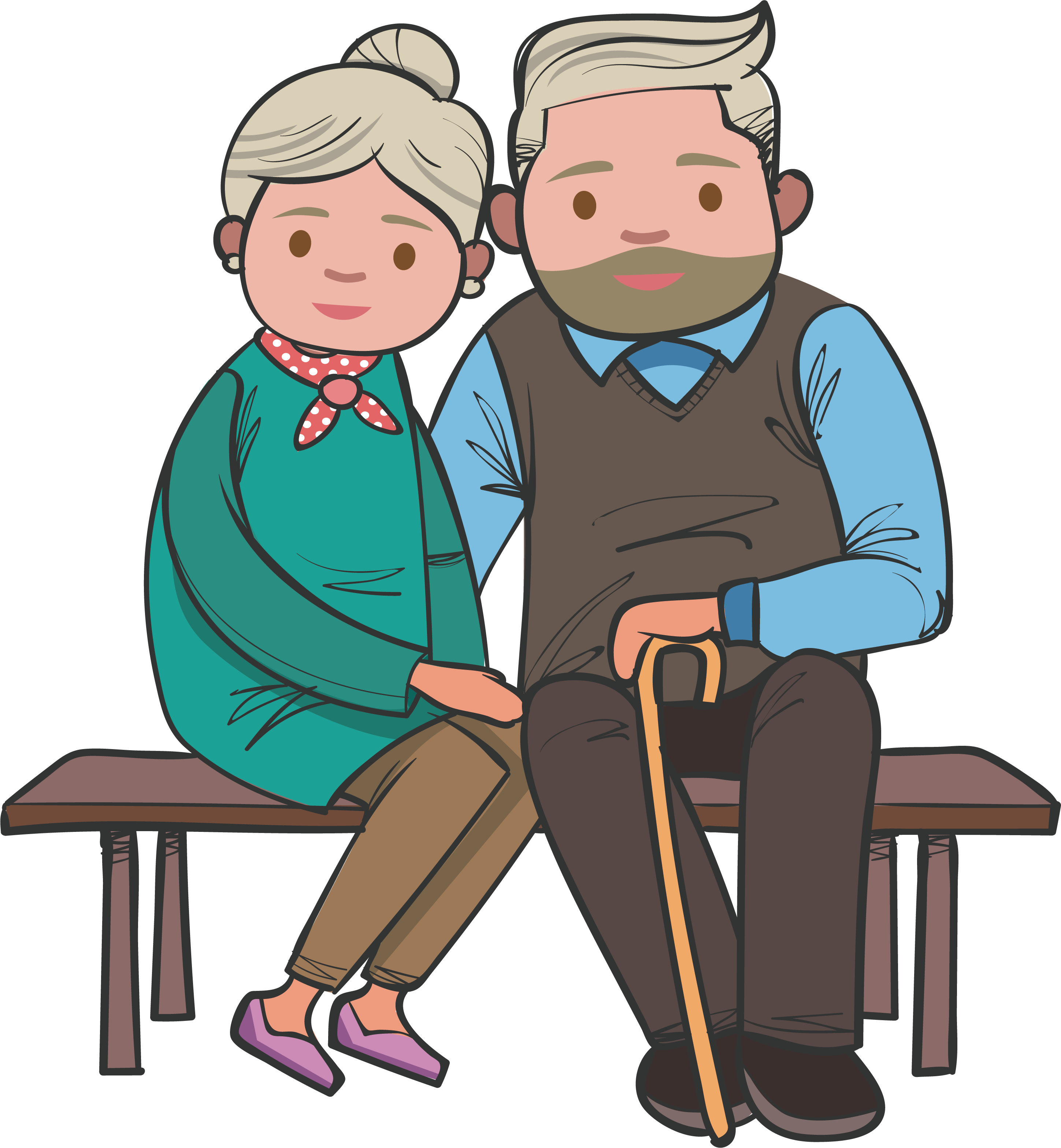 Bench age grandparent the. Grandparents clipart man old indian