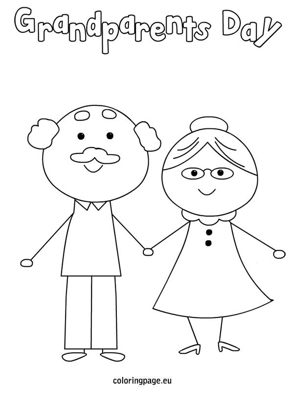 Grandparents clipart colouring page. Day coloring theme my