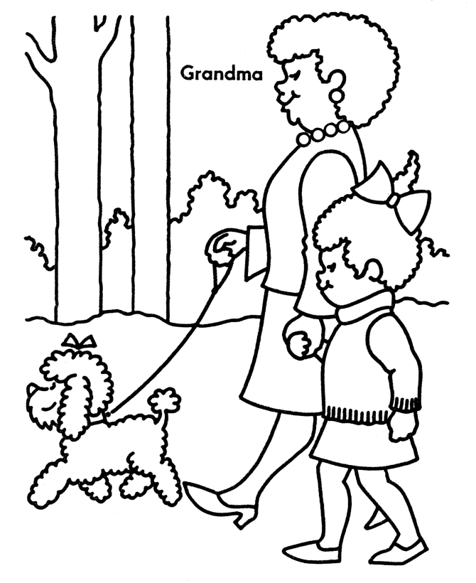 Grandparents clipart grandma and me. Day coloring pages shows