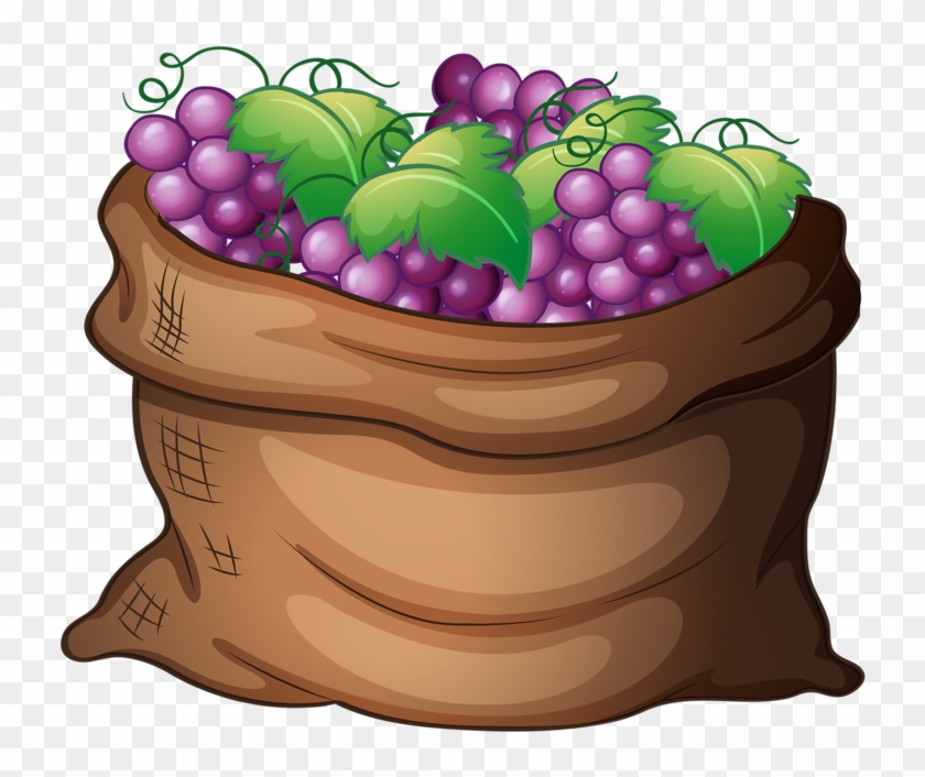 grape clipart basket