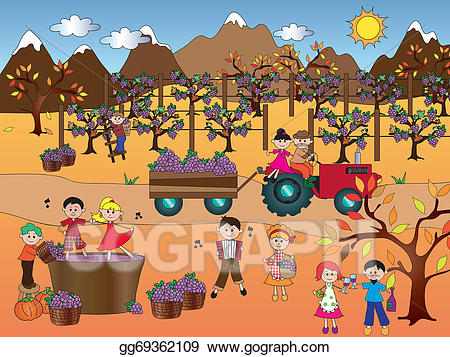 Stock illustration gg gograph. Grape clipart grape harvest
