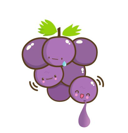 grape clipart kawaii