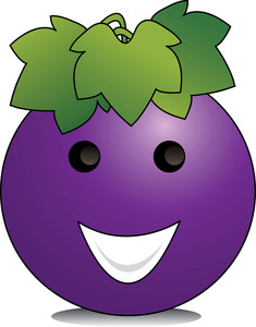 Cartoon character with a. Grape clipart smiley