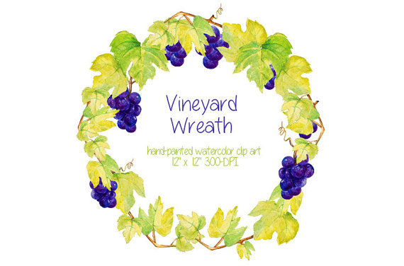 grapes clipart wreath