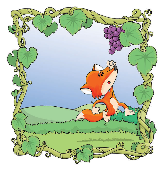 grapes clipart fox