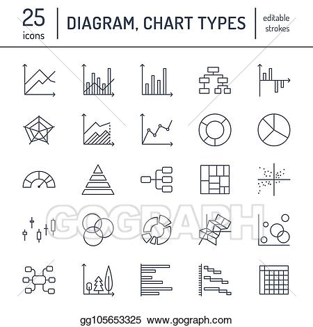 Graph clipart data type. Vector illustration chart types