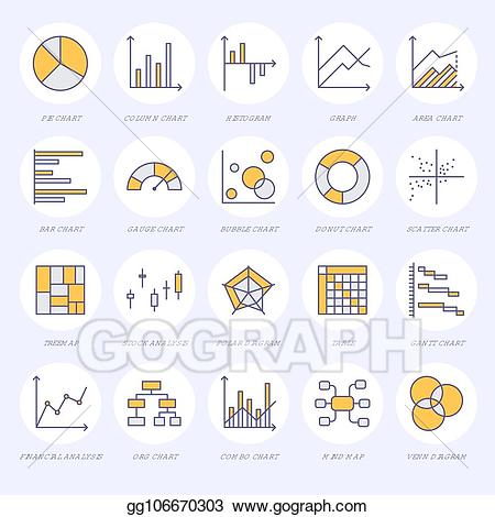 Graph clipart data type. Vector stock chart types