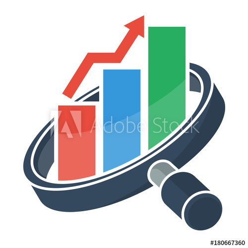 Logo icons for business. Graph clipart marketing sale service