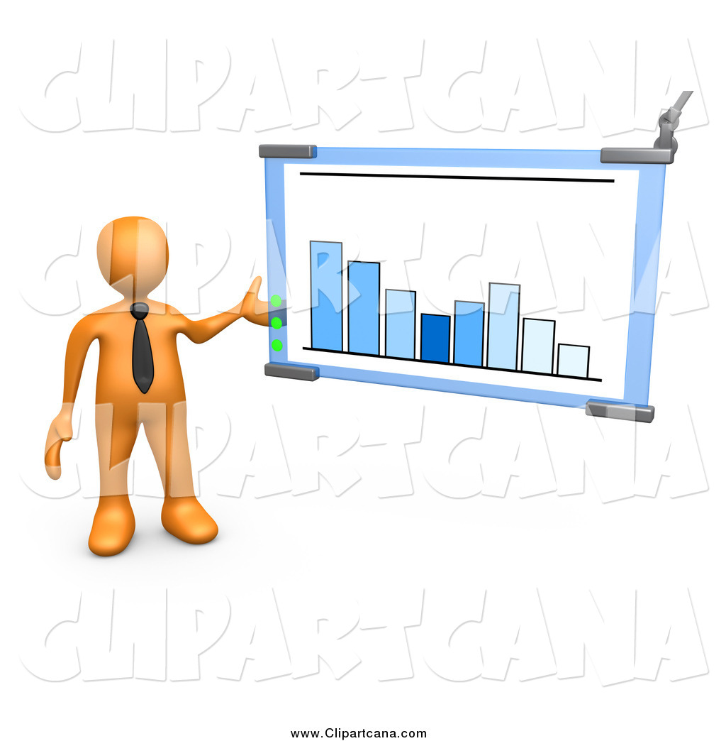 Clip art of a. Graph clipart orange man