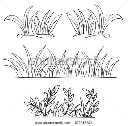 Of and plant outlines. Grass clipart illustration