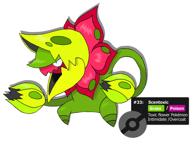 Grass clipart poison. Scentoxic flower fakemon by