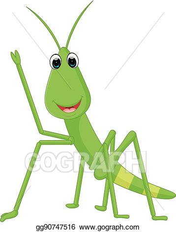 Grasshopper clipart praying mantis. Vector illustration cartoon 