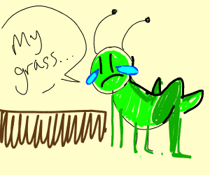 grasshopper clipart sad