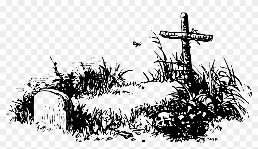 grave clipart black and white