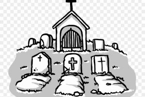 graveyard clipart church