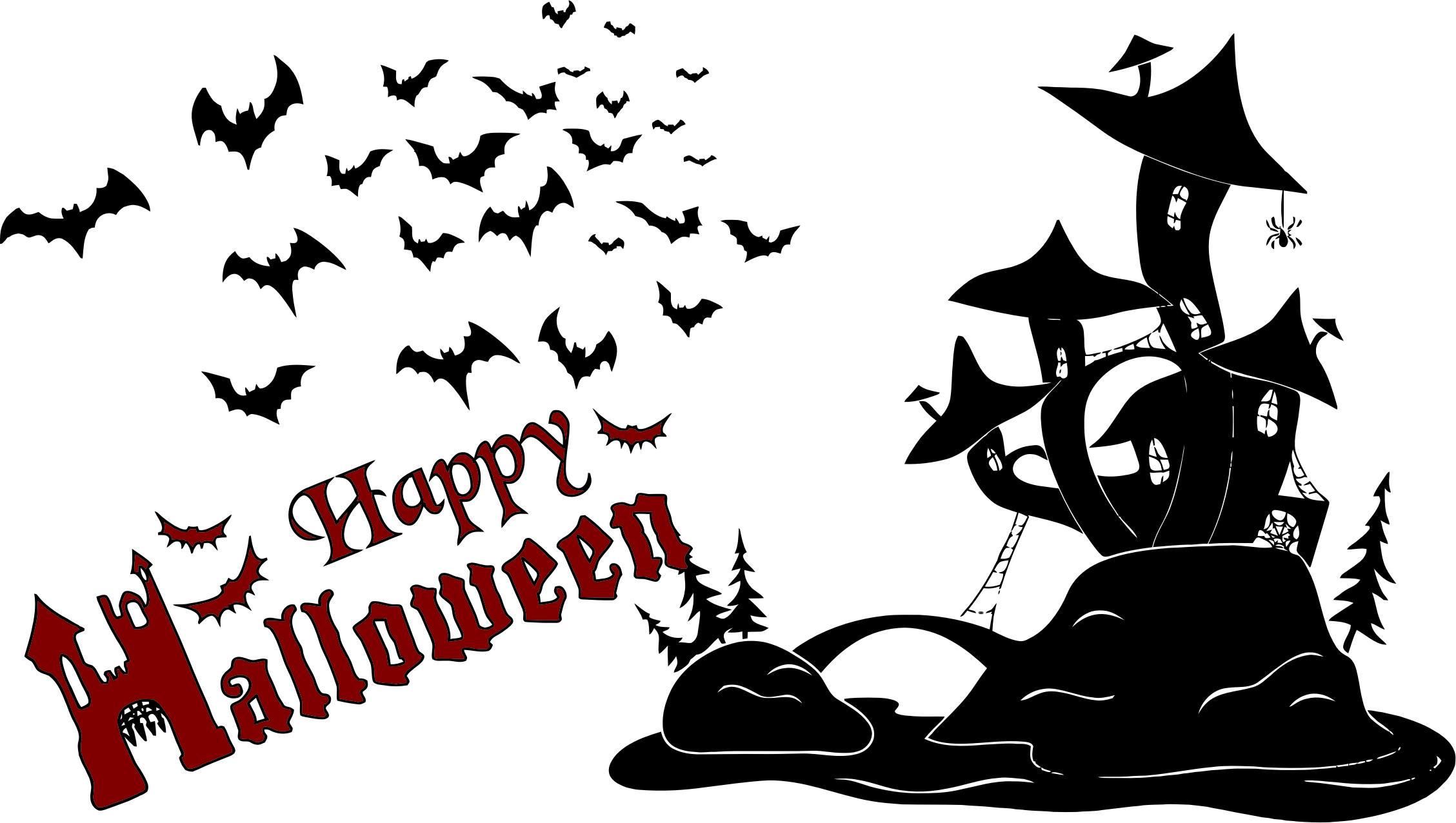 Happy halloween silhouette by. Graveyard clipart graveyard scene