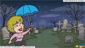 graveyard clipart rainy