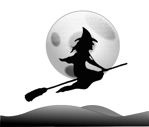 Flying moon clip art. Graveyard clipart witch