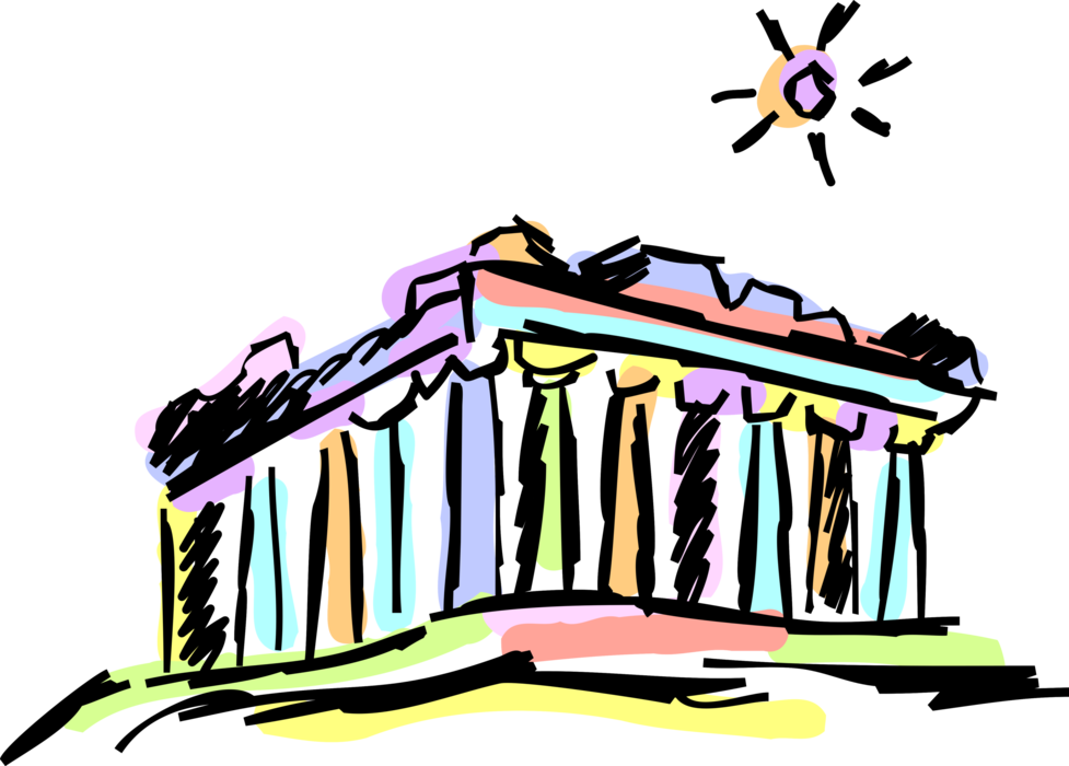 Classical acropolis parthenon vector. Greece clipart athens clipart