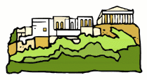 Greece clipart greek village. Ancient houses for kids