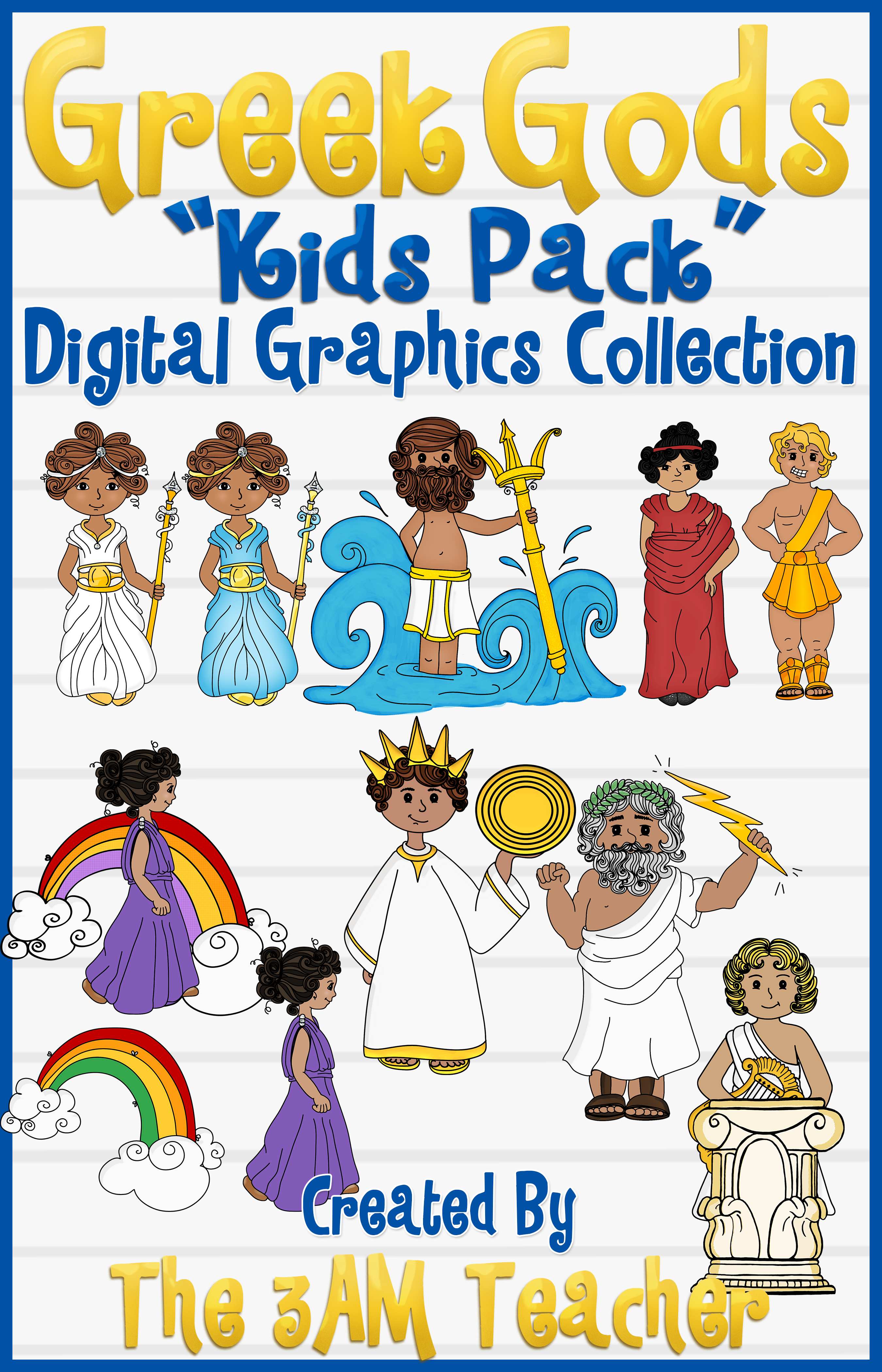 Greek gods kids pack. Greece clipart kid