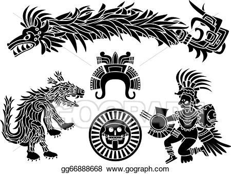 Eps vector stencil set. Greek clipart aztec