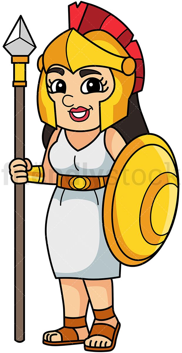 Athena goddess dios . Greek clipart cartoon
