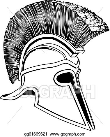 Greek clipart trojan helmet. Eps illustration black and