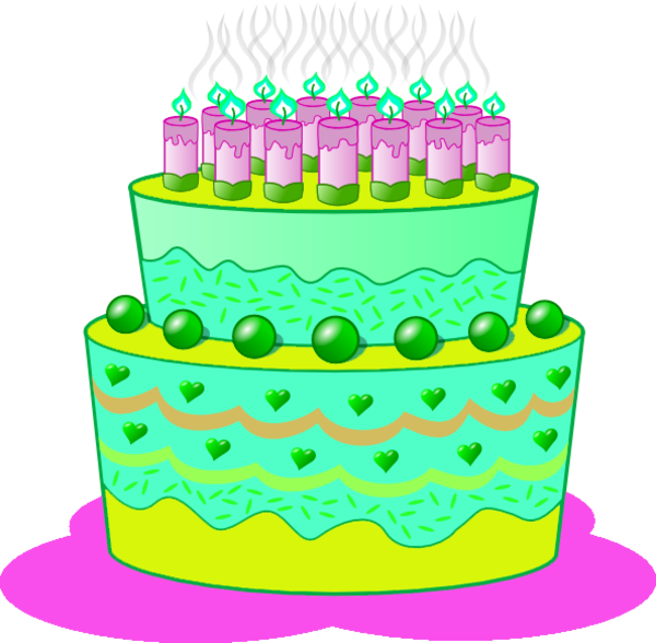 green clipart birthday cake