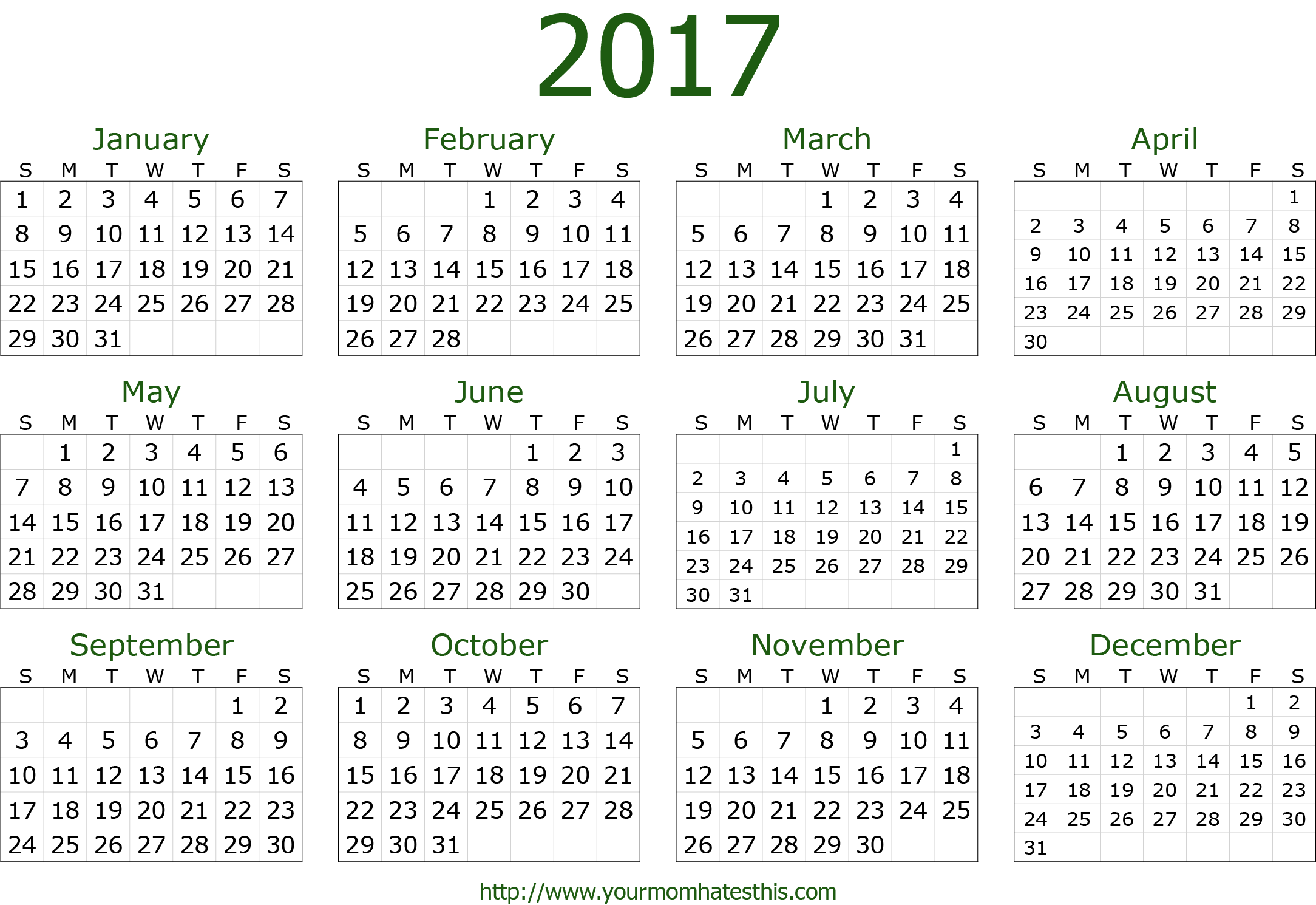 green clipart calendar