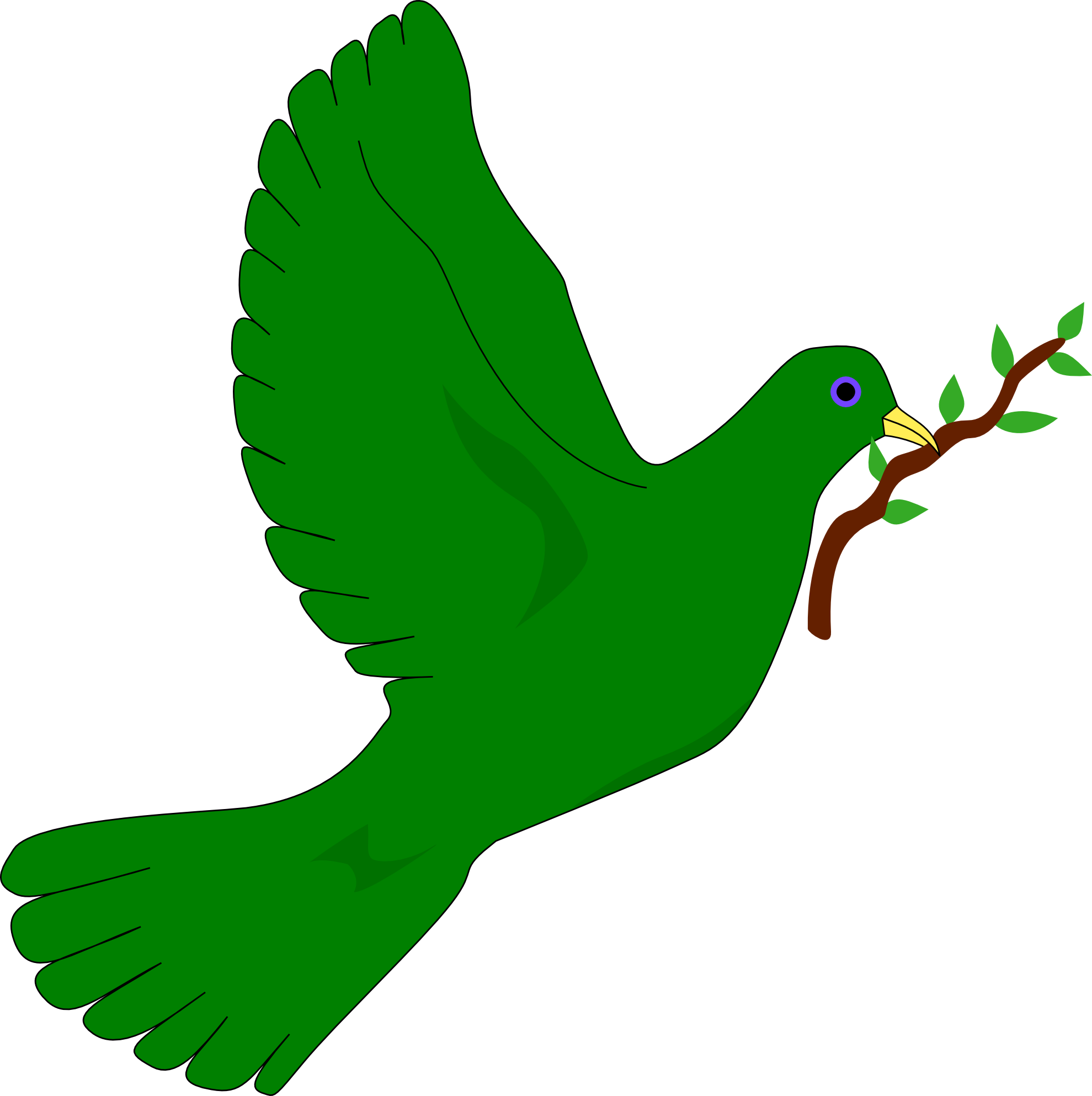 green clipart dove