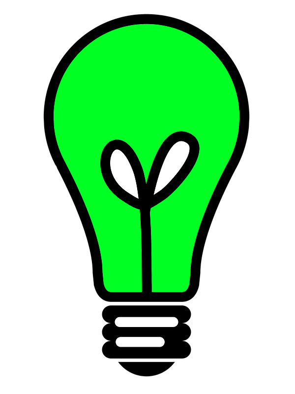 green clipart lightbulb