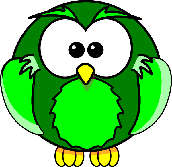 green clipart owls