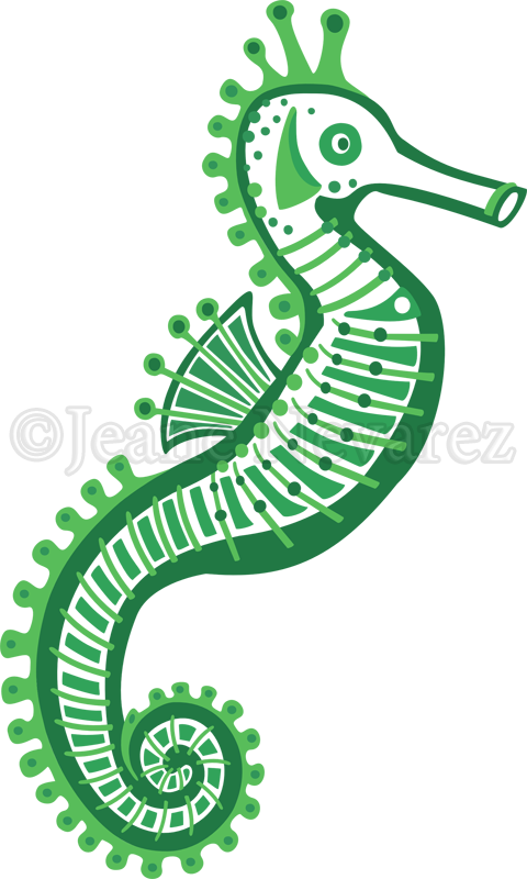 green clipart seahorse