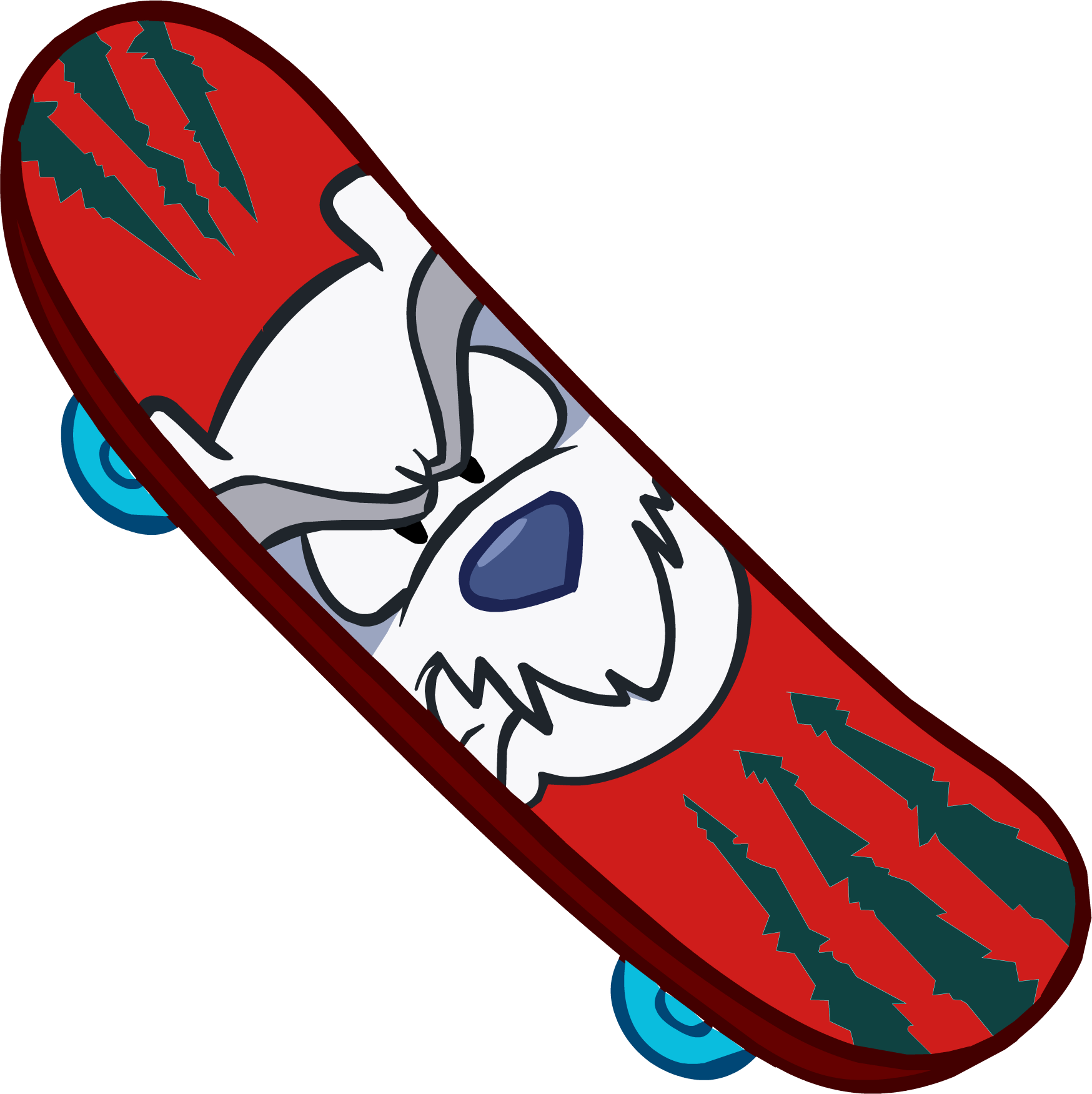 Red clipart skateboard. School skate party interface