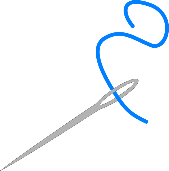 Needle and blue thread. Syringe clipart vector