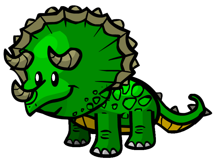 green clipart triceratops