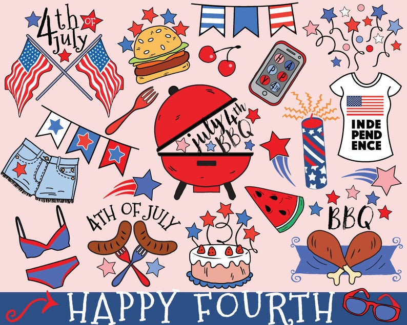 Grill clipart 4th july.  th of vector