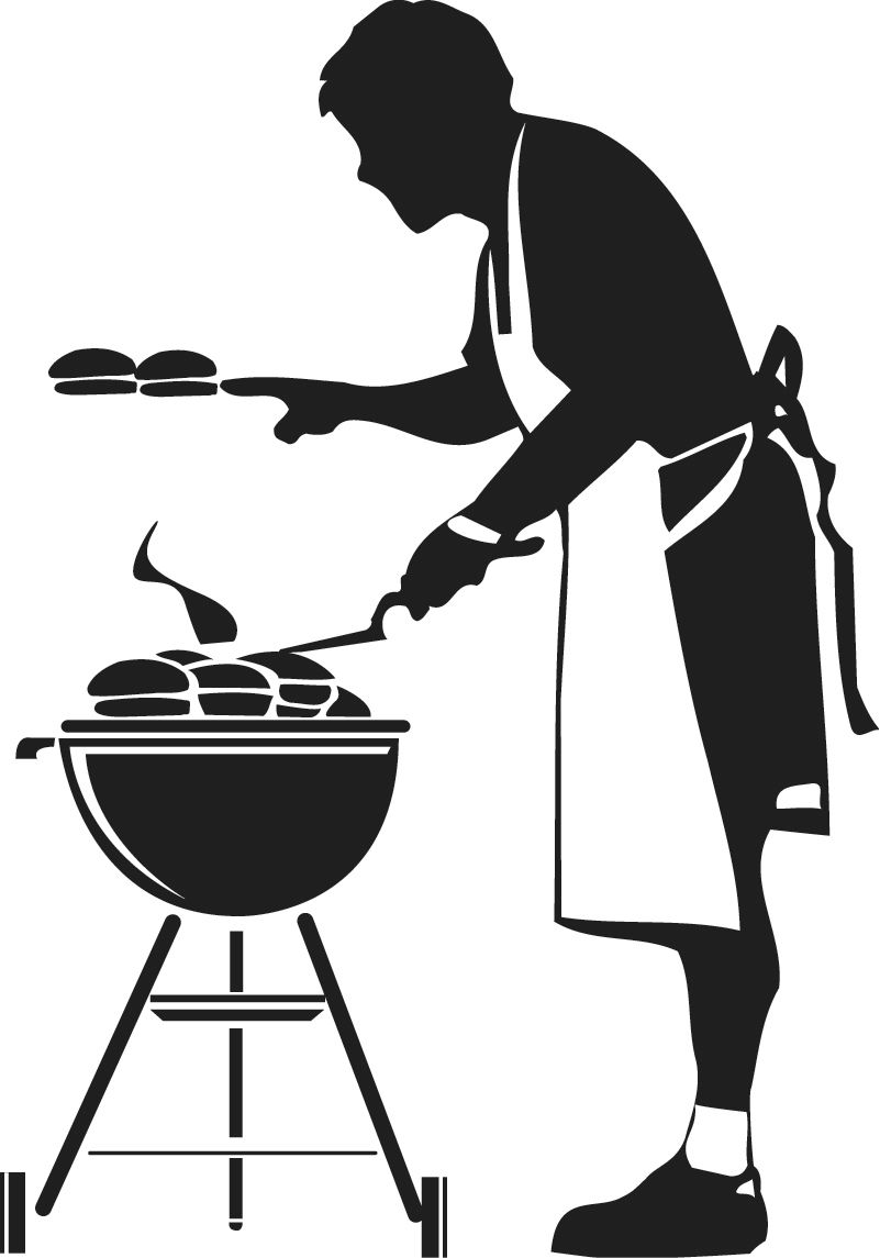 Grill clipart bbq cook. Download silhouette barbecue grilling